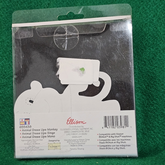 Sizzix Bigz Die Animal Dress Ups Monkey #655438 - Picture 2 of 11